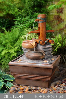 Fontaines d'eau extérieures allumées par bambou fournisseur