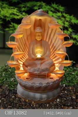 Multiful met en forme de tasse la caractéristique de l'eau de Bouddha de Cabinet de TV extérieure fournisseur