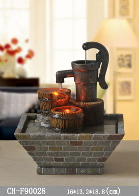 Fontaine d'eau d'intérieur de table de puits d'eau de maison d'intérieurs de la décoration TV de salon traditionnel de Cabinet avec la LED fournisseur