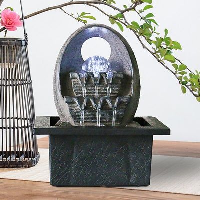 Fontaine d'eau allumée par contemporain de boule en verre fournisseur