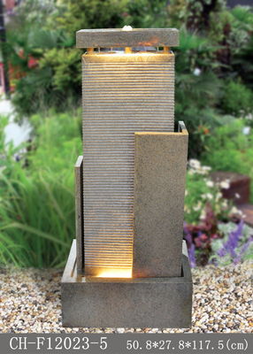 Fontaine extérieure de grès de jardin de 46 pouces avec des lumières fournisseur