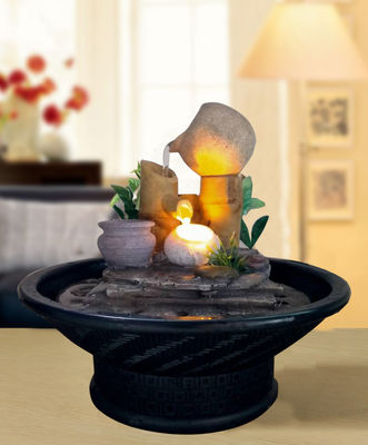 fontaine d'eau d'intérieur de table d'intérieurs de 20x18.5cm de salon à la maison en bambou traditionnel de décoration Polyresin fournisseur