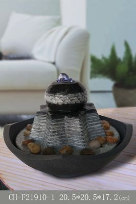 Décor d'intérieur allumé de fontaine d'eau de fortune de 7 pouces fournisseur