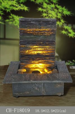 Fontaines et cascades d'intérieur d'ardoise de Polyresin petites fournisseur