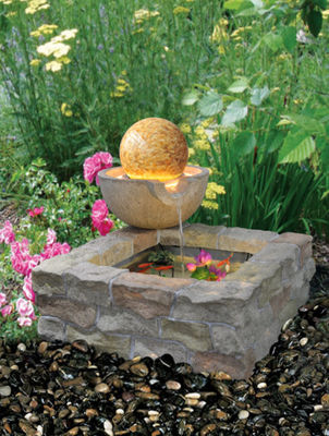 Fontaine de jardin de brique de grès d'hémisphères de graphite fournisseur