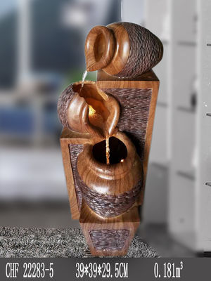 Chauffez la fontaine d'eau menée de jardin de Polyresin de pots fournisseur