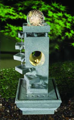 Fontaine d'eau contemporaine de grès de boule en verre d'étape fournisseur