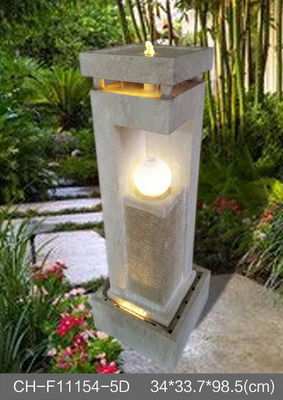 Fontaine en bois de jardin de rotin de boule d'effet léger de marbre fournisseur