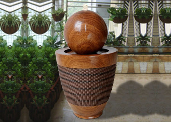 Fontaine d'eau en bois d'effet de rotin de base d'ellipse de boule fournisseur