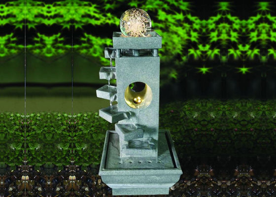 Fontaine d'eau contemporaine de grès de boule en verre d'étape fournisseur