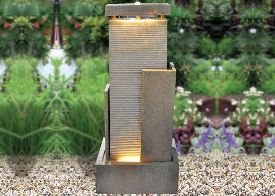 Fontaine extérieure de grès de jardin de 46 pouces avec des lumières fournisseur