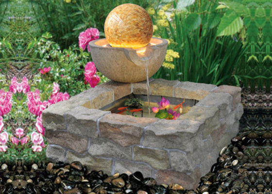 Fontaine de jardin de brique de grès d'hémisphères de graphite fournisseur