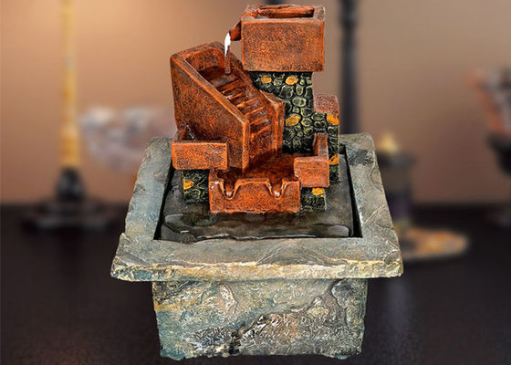 Créativité de table de travail manuel de cadeau de décor de bureau d'ornement de fontaine américaine de style de la brique rouge H16.5CM de Polyresin petite fournisseur