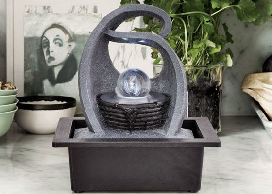 D'intérieur contemporain avec la fontaine d'eau de salon de décoration d'intérieurs de maison de Polyresin de boule en verre avec la LED fournisseur