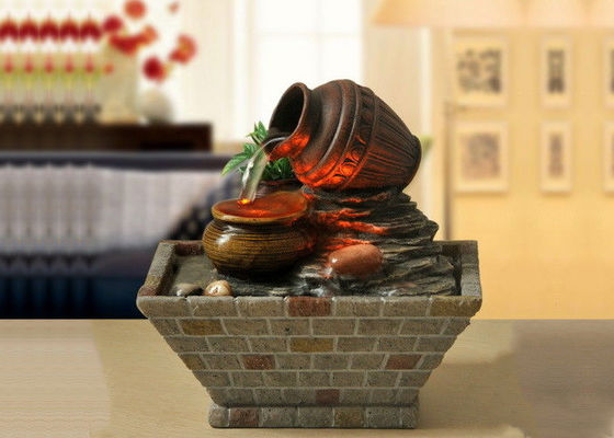 Les pots traditionnels autoguident la fontaine d'eau d'intérieur de table de salon de Cabinet de la décoration d'intérieurs TV avec la LED fournisseur