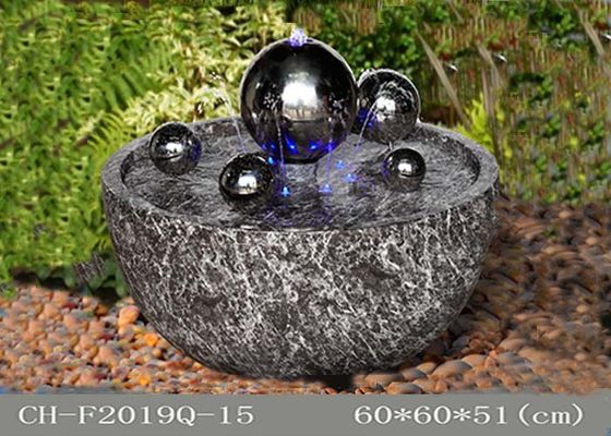 La boule blanche bleue de Polyresin solides solubles a mené la décoration de jardin de fontaine fournisseur