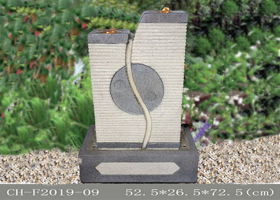 Couleur de grès de fontaine de Yin Yang Eight Trigrams Led Water fournisseur