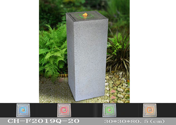 Fontaine d'eau menée colorée de rectangle en pierre d'effet extérieure fournisseur